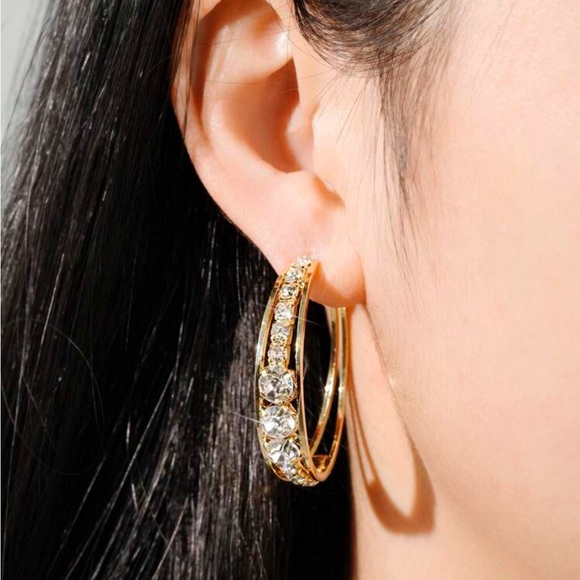 Brand new CZ Hoop earrings - Picture 3 of 5